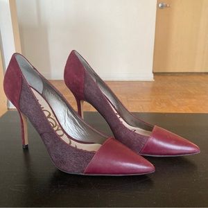 SAM EDELMAN Desiree pony hair and leather panel pumps